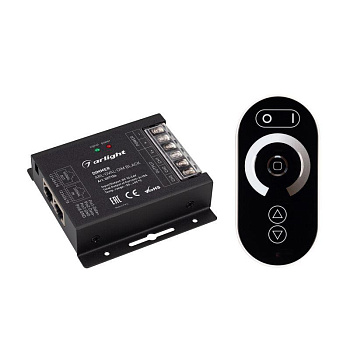 Диммер ARL-OVAL-DIM 12-24В 3х10А ПДУ овал RF RJ45 IP20 метал. черн. Arlight 027156
