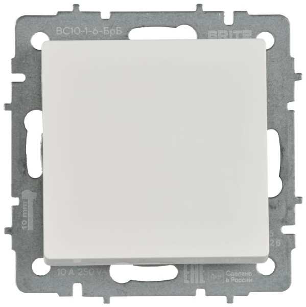 Выключатель проходной 1-кл. 1п 1мод. BRITE ВС10-1-6-БрБ 10А IP20 РФ бел. IEK BR-V12-0-10-K011