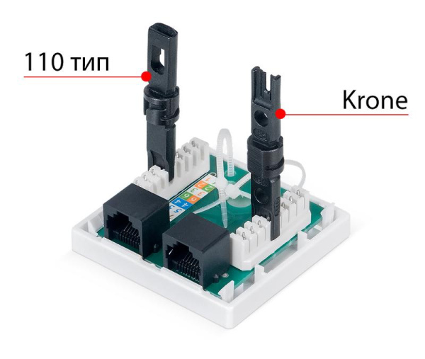 Розетка компьютерная 2-м ОП WS-8P8C-Cat.5e-2 RJ45 кат.5E Dual IDC Cabeus 7247c