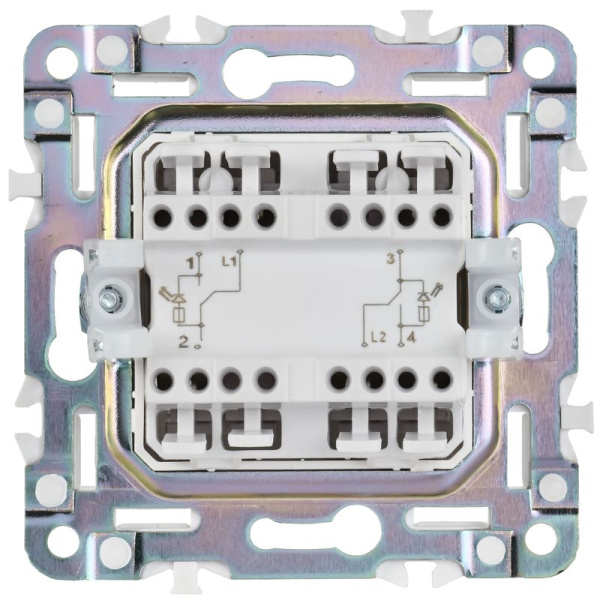 Выключатель проходной 2-кл. SKANDY 10А SK-V10G с индикацией мятный IEK SK-V22-1-10-K06