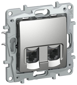 Розетка компьютерная 2-м IEKETIKA RJ45 кат.5Е UTP IP20 алюм. IEK 6724551