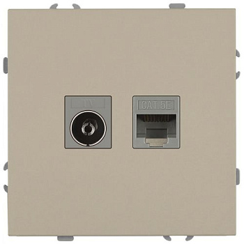 Розетка комбинированная СП Galaxy RJ45 + TV 16А IP20 250В шампань 15-3110-04 Эра Б0070782