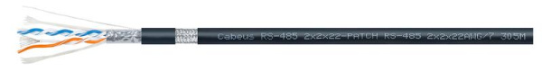 Кабель для интерфейса RS-485/RS-422 RS-485 2х2х22AWG/7 МЖ (patch) PVC 2х2х22 AWG (SF/UTP) для внутр./внешн. прокладки -40град.C- +75град.C (уп.305м) Cabeus 7749c