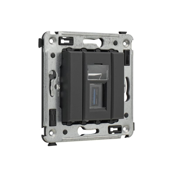 Розетка USB 3.0 1-м СП Avanti "Черный матовый" тип А-А DKC 4412303