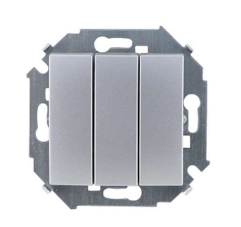 Выключатель 3-кл. СП Simon 15 10А IP20 250В винтов. зажим механизм алюм. Simon 1591391-033