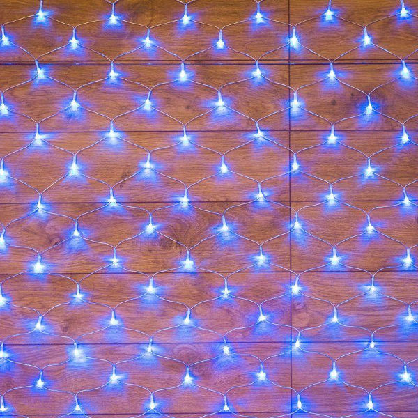 Гирлянда светодиодная "Сеть" 1.8х1.5м 180LED син. 15Вт IP20 провод ПВХ прозр. Neon-Night 215-133