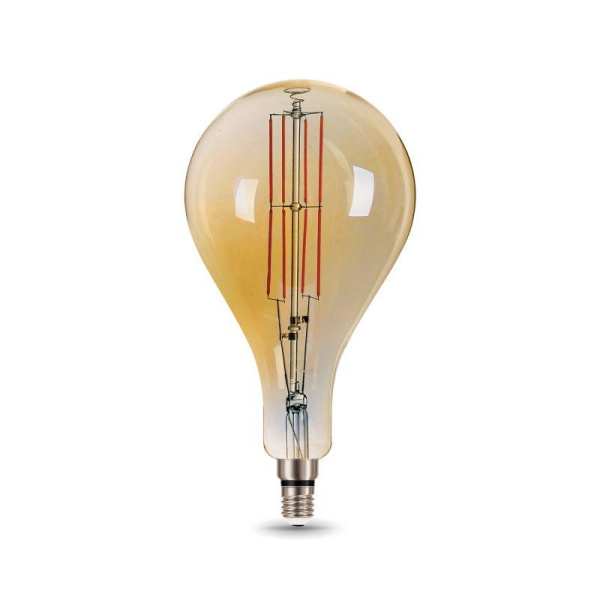 Лампа светодиодная филаментная Black Filament 8Вт A160 грушевидная золотая 2400К тепл. бел. E27 780лм GAUSS 149802008