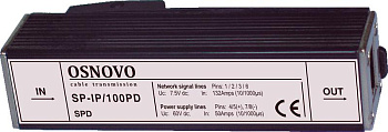 Устройство грозозащиты SP-IP/100PD для локал. вычислит. сети (скорость до 100Мбит/с) с защит. линий PoE OSNOVO 11336