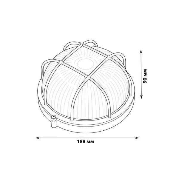 Светильник светодиодный ULW-K22B 12W/4000K IP54 WHITE 12Вт 4000К бел. свет IP54 1200лм d188мм круг с решеткой влагозащ. корпус бел. ТМ Uniel UL-00012048