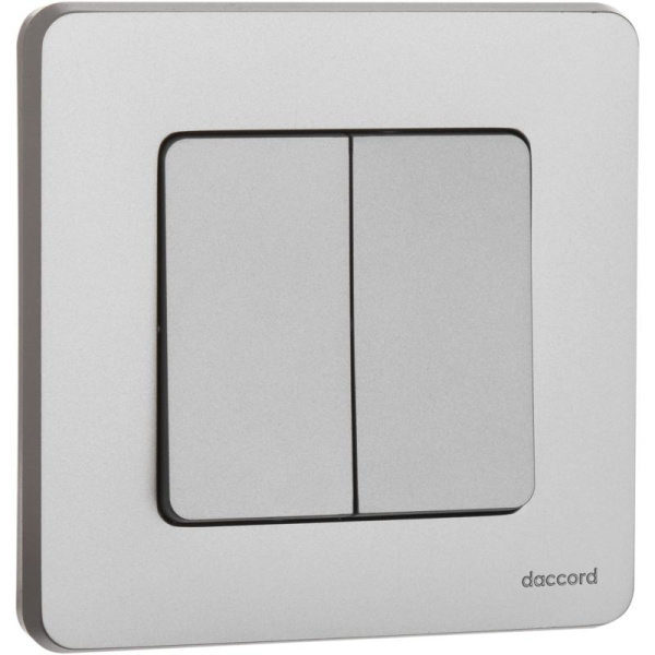 Выключатель 2-кл. Inspiria 10А IP20 250В 10AX механизм алюм. IEK 673622