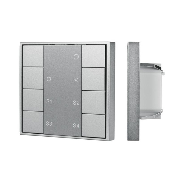 Панель кнопочная DALI-201-23-1G-4SC-DIM-DT6-IN Silver (BUS Frame) IP20 металл INTELLIGENT Arlight 048187