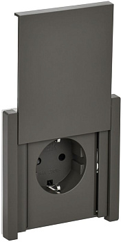 Розетка СП FORTE&PIANO16А IP44 FP319 с заземл. защ. шторки с крышкой безвинт. крепл. сер. IEK FP-R16-16-1-44-K03
