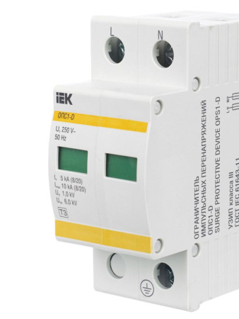 Ограничитель перенапряжения ОПС1-D 2P KARAT IEK MOP20-2-D