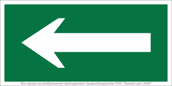 Знак безопасности NPU-3015.N01"Движение к выезду" Белый свет a25480