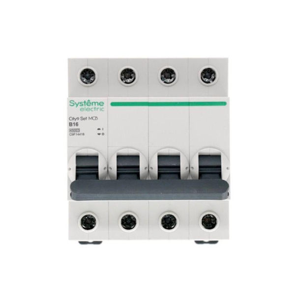 Выключатель автоматический модульный 4п B 16А 4.5кА City9 Set 400В SE C9F14416