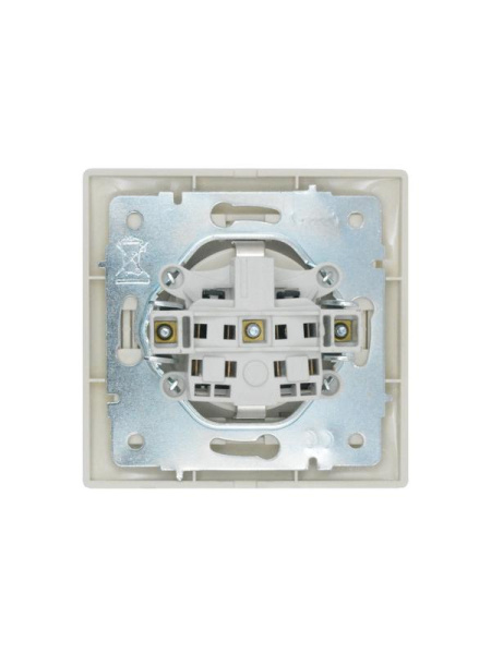 Розетка 1-м СП MIRA 16А IP44 с заземл. с крышкой ПБТ крем. LEZARD 701-0303-123BIPCH