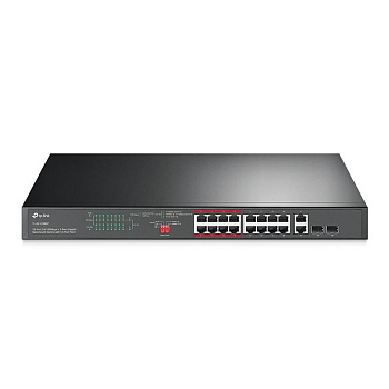 Коммутатор TL-SL1218MP неуправляемый PoE на 16 портов 10/100Мбит/с и 2 гигабитных порта TP-Link 1687659
