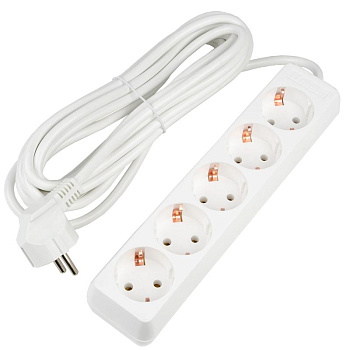 Удлинитель 5х5м с заземл. 16А Ultra S-GCU5-5 WHITE бел. Uniel UL-00010009