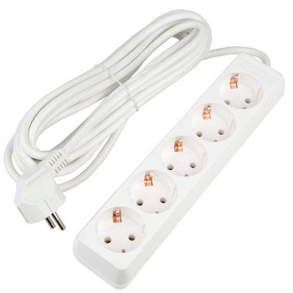 Удлинитель 5х5м с заземл. 16А Ultra S-GCU5-5 WHITE бел. Uniel UL-00010009