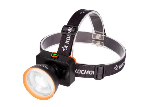 Фонарь налобный аккум. 15Вт Laser LED/ 3000мА.ч ABS пластик линза Френеля КОСМОС KOC533Lit