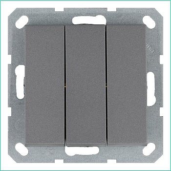 Выключатель 3-кл. 10А IP20 механизм алюм. Jasmart G3031S
