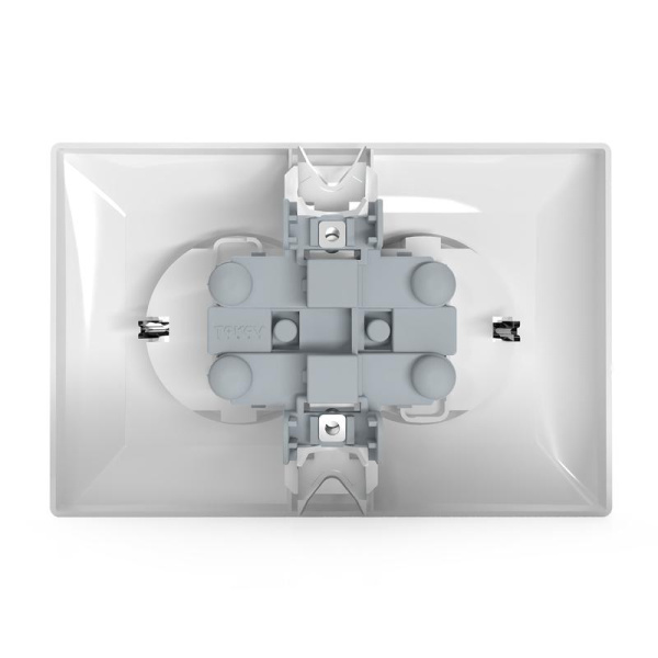 Розетка 2-м СП AVA 16А IP20 с заземл. защ. шторки в сборе бел. TOKOV ELECTRIC TKL-AV-R2FZSF-C01
