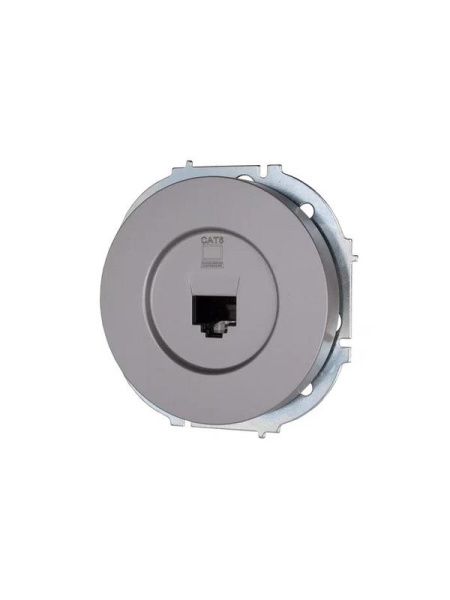 Розетка компьютерная СП OSEN RJ45 кат.6 механизм сер. матов. LEZARD 743-7488-140