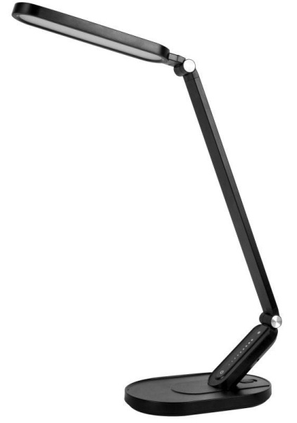 Светильник светодиодный KD-859 C02 черн LED наст.10Вт 230В 750лм сенс.рег.ярк и цвет.темп USB-5В 1А черн. Camelion 13535