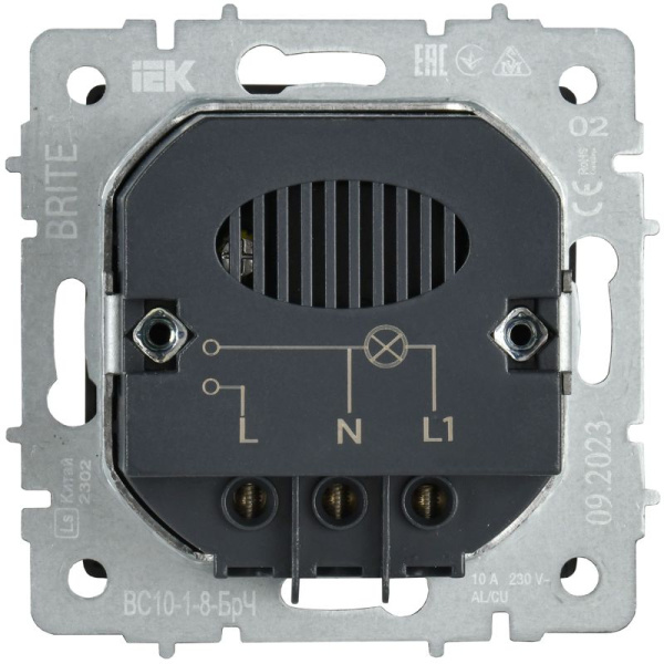 Выключатель карточный BRITE 30А ВС10-1-8-БрЧ механизм черн. IEK BR-V11-0-10-K02