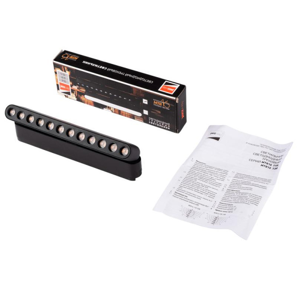 Светильник светодиодный трековый MTR16 1312R 12Вт 3000К IP20 spot 36град. BL низковольтный черн. JazzWay 5056992