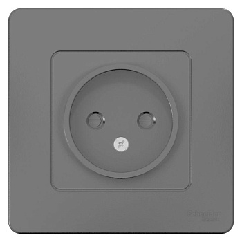 Розетка 1-м СП Blanca 16А IP20 250В без заземл. защ. шторки антрацит SE BLNRS000116