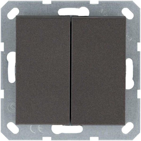 Кнопка 2-кл. 10А IP20 с переключающим контактом механизм мокко Jasmart G3020Z