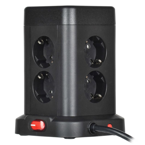 Удлинитель 8х1.5м 16А IP20 У08K 20Вт USB A+C 3х1 черн. DOMINIC IEK DN-YP30-16-08-01-ZKU-K02