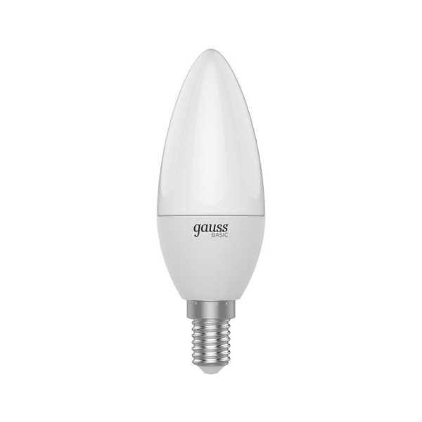 Лампа светодиодная Basic 5.5Вт свеча 3000К E14 400лм (уп.3шт) GAUSS 1033116K