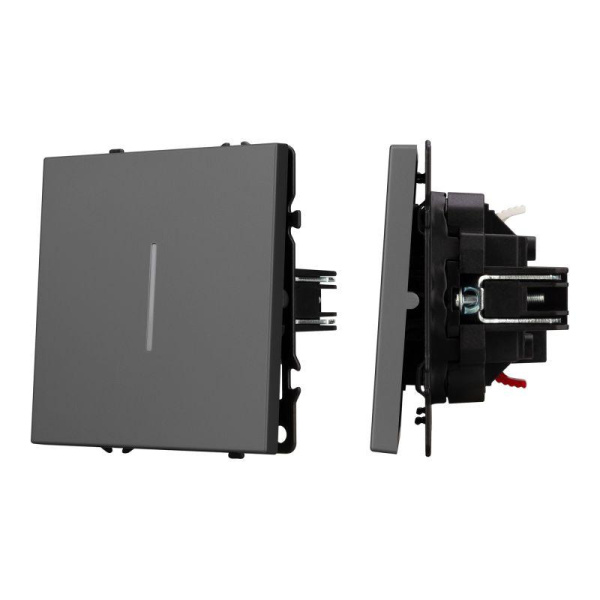 Выключатель проходной 1-кл. LED SWT-NOBE-MKP1-SFPL-L-GR 10А 230В механизм Arlight 054263