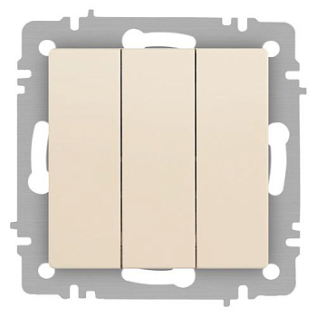 Выключатель 3-кл. СП Accent 6-106-02 10А IP20 250В AL/CU сл.кость Intro Б0063534