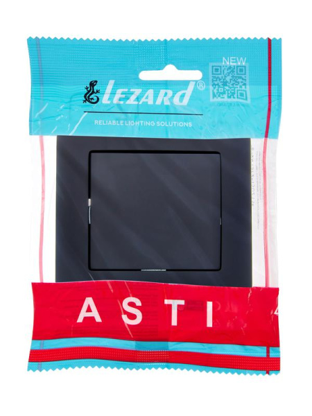 Выключатель 1-кл. 1п СП ASTI 10А IP20 в сборе черн. бархат LEZARD 7081-4242-100