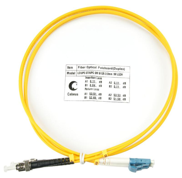 Шнур оптический FOP(d)-9-LC-ST-1m duplex LC-ST 9/125 sm 1м LSZH Cabeus 7524c