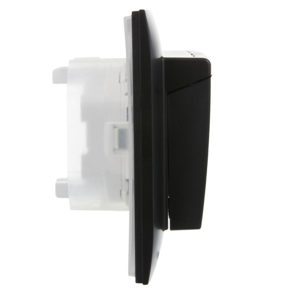 Розетка 2-м SKANDY 16А IP44 с крышкой в сборе SK-R12Bl черн. IEK SK-R26-16-44-K02-F