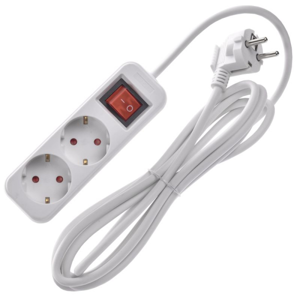 Удлинитель 2х3м 10А У02К ПВС 3х1 бел. UMA IEK UM-YP10-10-02-03-ZK-K01