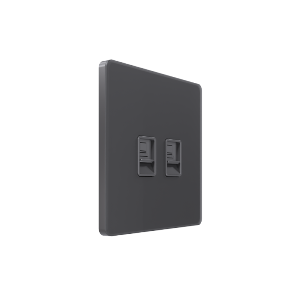 Розетка информационная 2-м СП Systeme Infinity RJ45 кат.5E IP20 вулканический пепел SE FSE000785