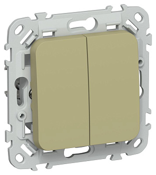 Выключатель проходной 2-кл. СП FLITE ВС62-1-0-ФлО 10А механизм олив. IEK FI-V22-0-10-1-K26