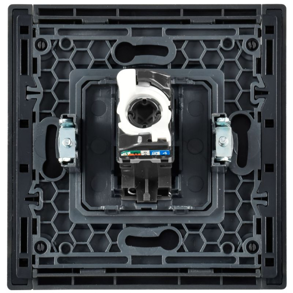 Розетка компьютерная RJ45 кат.5E FORTE&PIANO FP532 сталь IEK FP-K10-1-K46