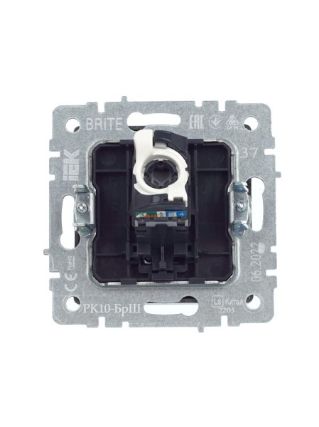 Розетка компьютерная СП RJ45 кат.5E BRITE РК10-БрШ механизм шампань IEK BR-K10-1-K37