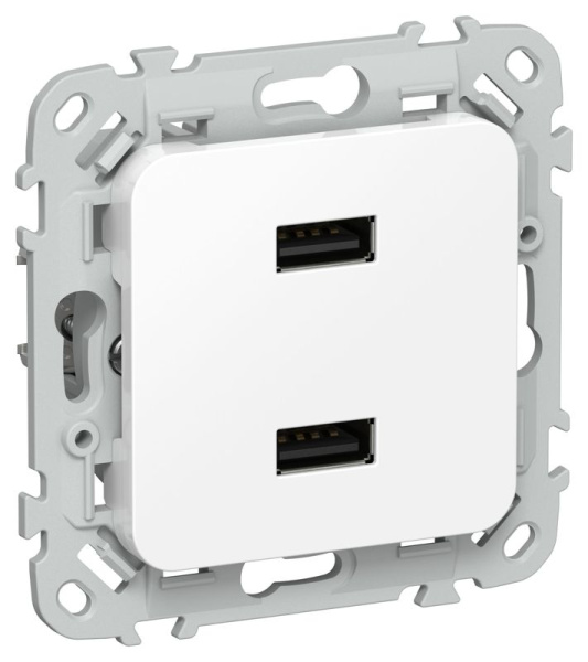 Розетка USB A+A 2вых. СП FLITE РЮ-2-ФлБ 2.1А механизм бел. IEK FI-U21-D31-K01