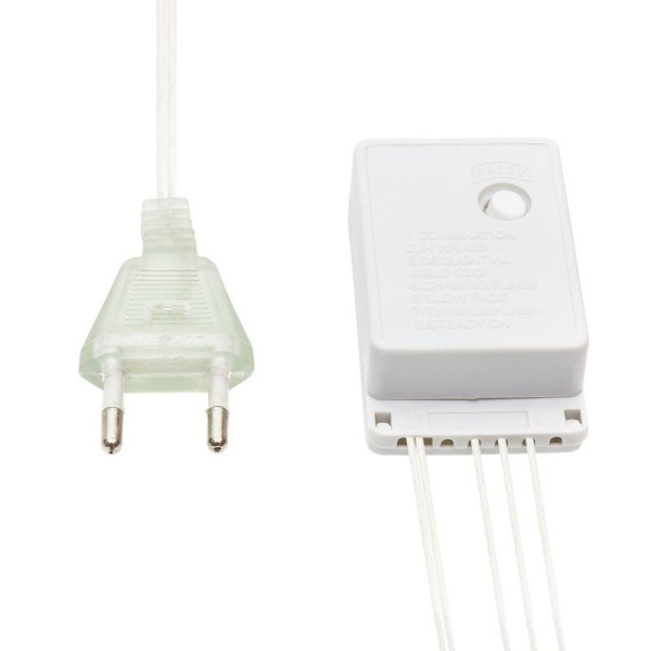 Гирлянда светодиодная "Сеть" 1х1.5м 96LED мультиколор 12Вт 220-240В IP20 с контроллером 8 режимов провод ПВХ прозр. Neon-Night 215-119-6