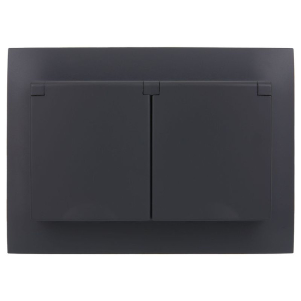 Розетка 2-м SKANDY 16А IP44 с крышкой в сборе SK-R12T титан IEK SK-R26-16-44-K48-F