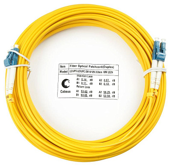 Шнур оптический FOP(d)-9-LC-LC-10m duplex LC-LC 9/125 sm 10м LSZH Cabeus 7515c