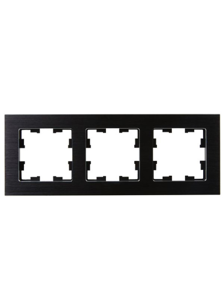 Рамка 3-м BRITE РУ-3-1-БрЧ металл черн. IEK BR-M32-M-K02