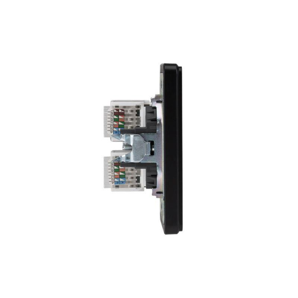Розетка компьютерная 2-м СП ROUND RJ45 + RJ45 кат.6 IP20 оникс Kranz KR-78-0725-3